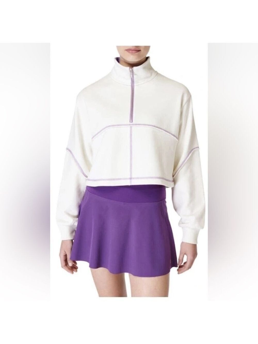 Sweaty Betty Half Zip Sweatshirt Lily White Women’s Sz. 8